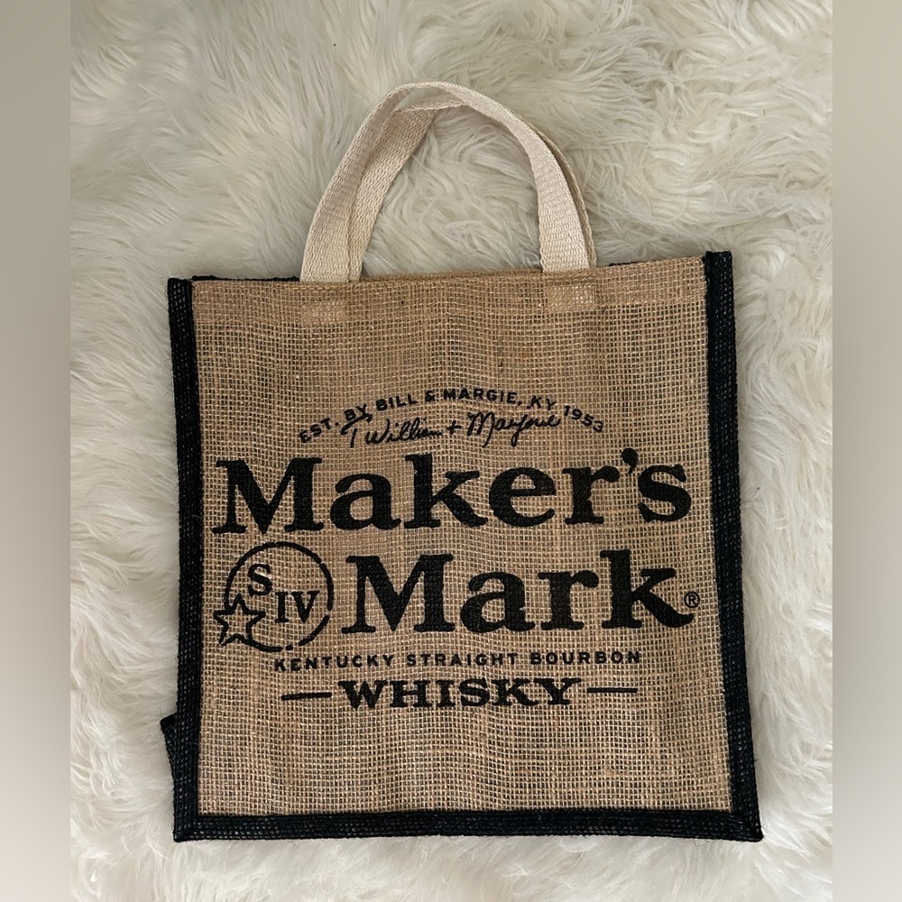Makers Mark burlap tote NWOT